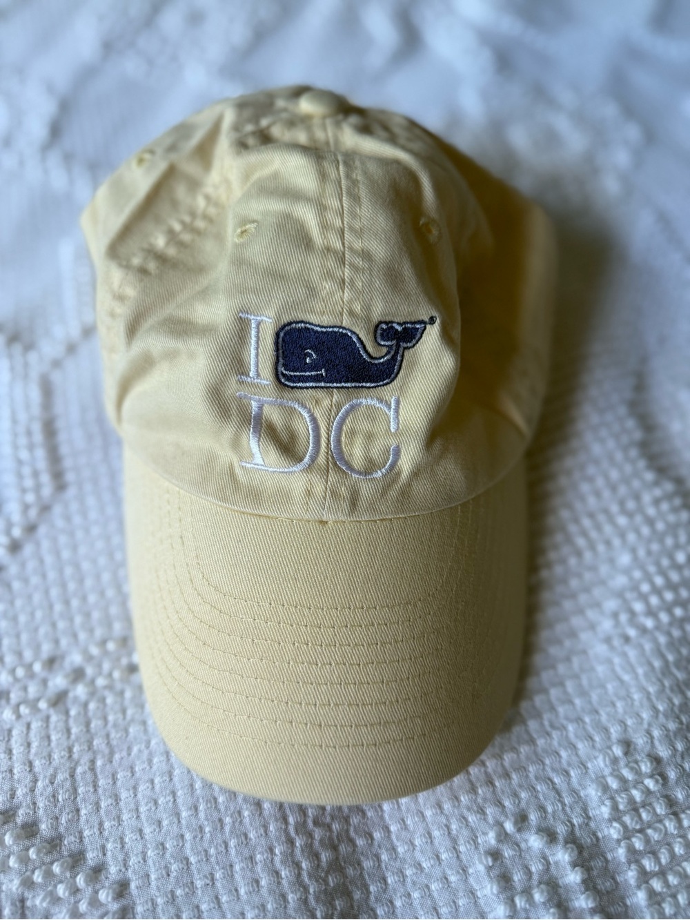 Yellow Vineyard Vines Washington DC Baseball Hat with Whale Logo